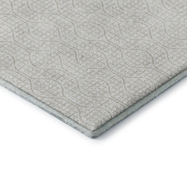 HomeRoots 8' X 10' Ivory and Beige Geometric Area Rug - Washable, Stain-Resistant, UV Protected for Durable Style 673637