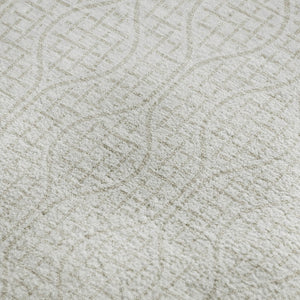 HomeRoots 8' X 10' Ivory and Beige Geometric Area Rug - Washable, Stain-Resistant, UV Protected for Durable Style 673637