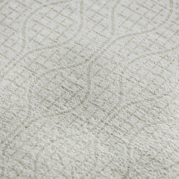HomeRoots 8' X 10' Ivory and Beige Geometric Area Rug - Washable, Stain-Resistant, UV Protected for Durable Style 673637
