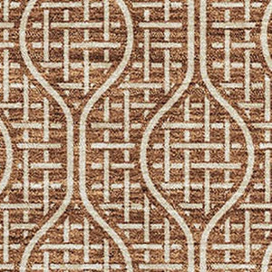 HomeRoots 8' X 10' Stylish Rust and Ivory Geometric Washable Area Rug with UV Protection for Durable Elegance 673649