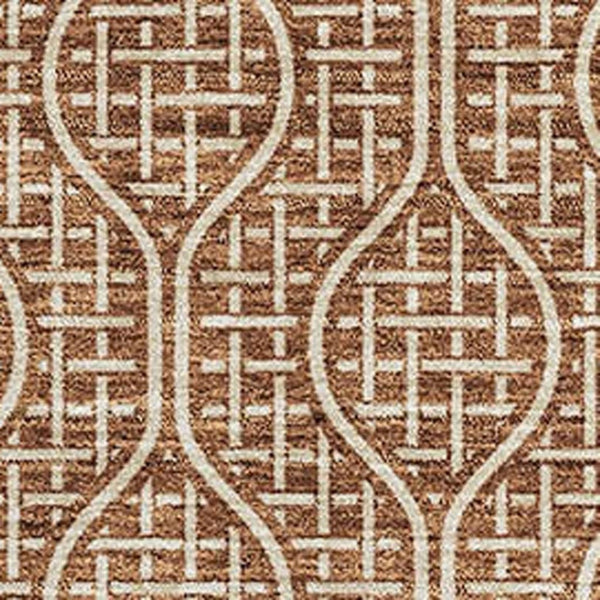 HomeRoots 8' X 10' Stylish Rust and Ivory Geometric Washable Area Rug with UV Protection for Durable Elegance 673649