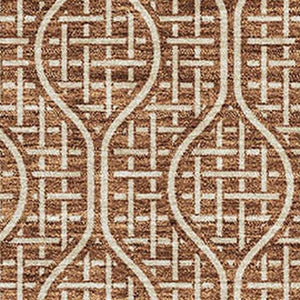 HomeRoots 10' X 14' Geometric Area Rug in Rust and Ivory - UV Protected, Washable, Stylish & Durable Design 673651