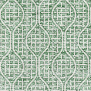 HomeRoots 5' X 8' Sage And Ivory Geometric Area Rug - Washable, UV-Protected, Modern Design for Busy Homes 673653