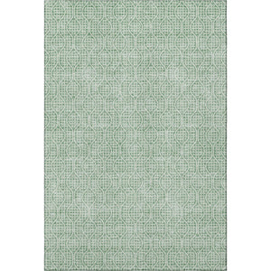 HomeRoots 8' X 10' Stylish Sage & Ivory Geometric Washable Area Rug with UV Protection for High-Traffic Spaces 673655