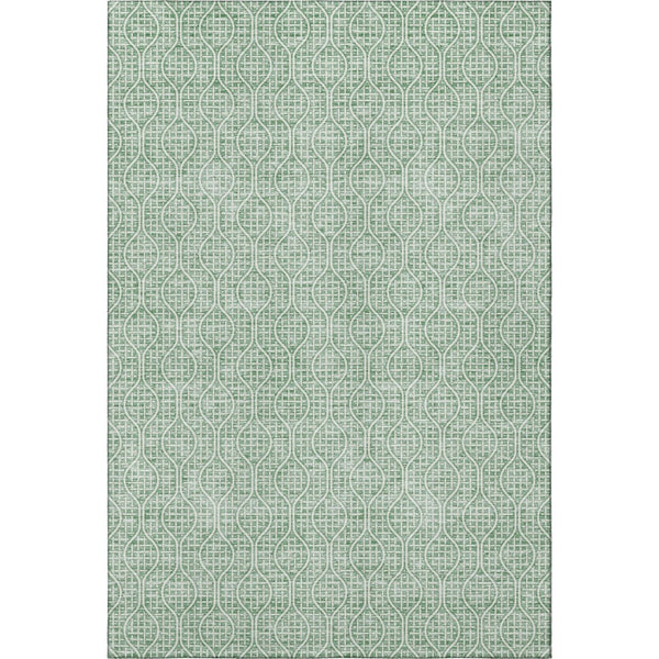 HomeRoots 9' X 12' Stylish Sage and Ivory Geometric Area Rug - Washable, UV Protected, Pet-Friendly Design 673656