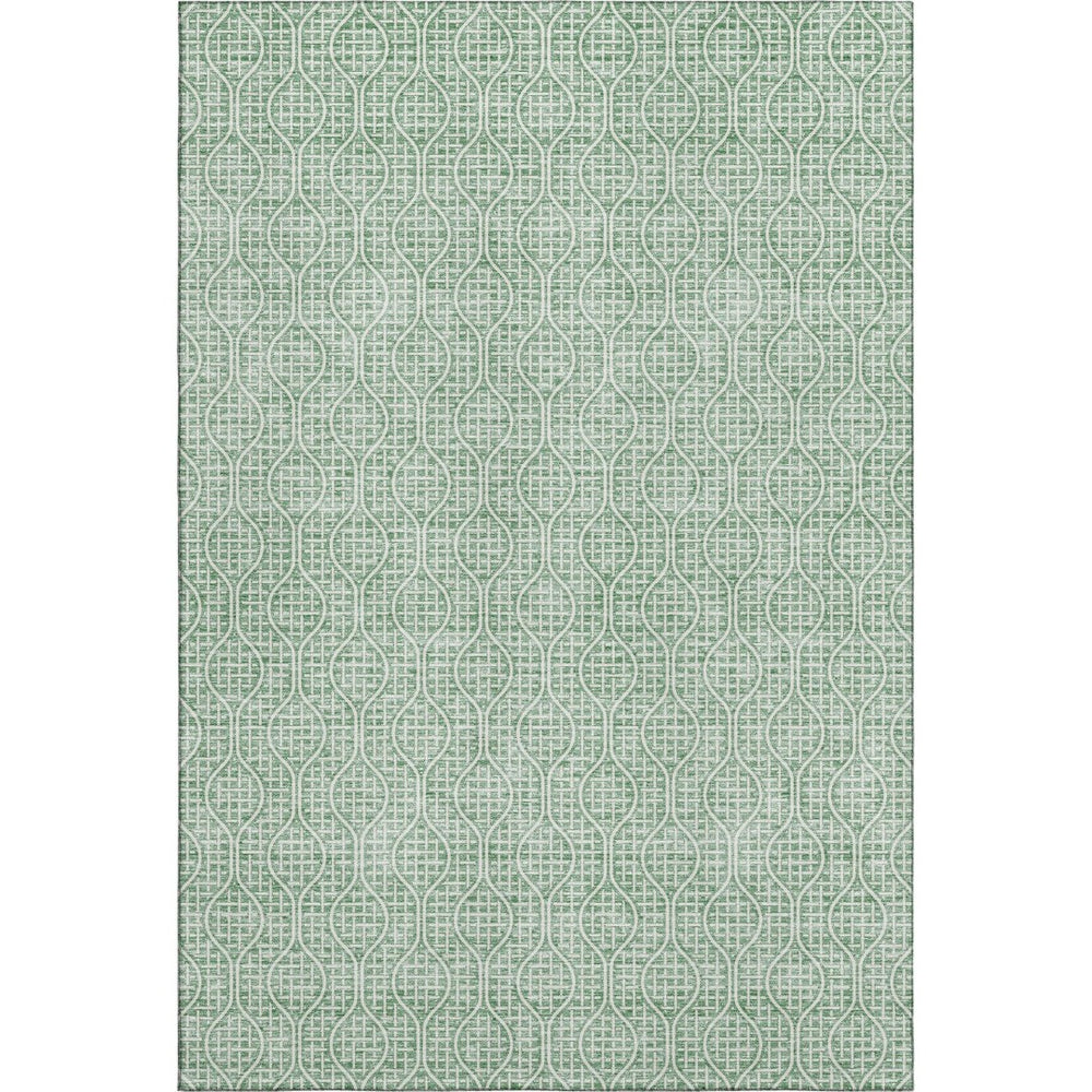 HomeRoots 10' X 14' Sage and Ivory Geometric Area Rug - Washable, UV Protected, Perfect for High-Traffic Spaces 673657