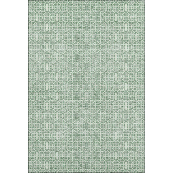 HomeRoots 10' X 14' Sage and Ivory Geometric Area Rug - Washable, UV Protected, Perfect for High-Traffic Spaces 673657