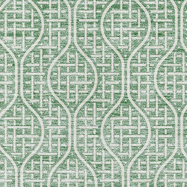 HomeRoots 10' X 14' Sage and Ivory Geometric Area Rug - Washable, UV Protected, Perfect for High-Traffic Spaces 673657