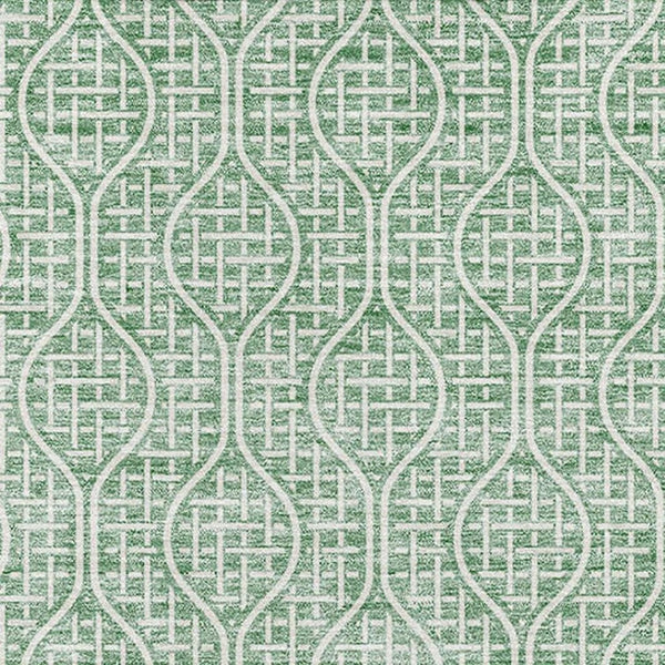 HomeRoots 10' X 14' Sage and Ivory Geometric Area Rug - Washable, UV Protected, Perfect for High-Traffic Spaces 673657