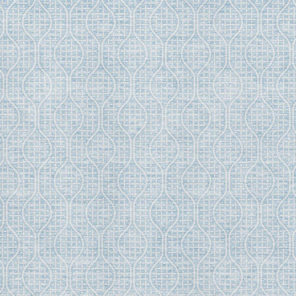 HomeRoots 5' X 8' Sky Blue Geometric Area Rug – Washable, UV-Protected, Stylish & Durable for Homes with Kids & Pets 673659