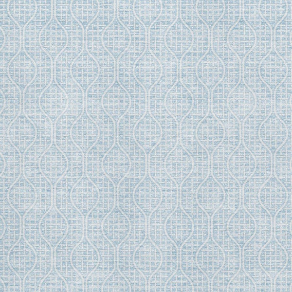 HomeRoots 8' X 10' Sky Blue and Ivory Geometric Area Rug - Durable, Washable, UV-Protected for Modern Homes 673661
