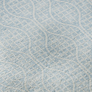 HomeRoots 9' X 12' Sky Blue and Ivory Geometric Area Rug - Washable, UV Protected, Stylish for High-Traffic Spaces 673662