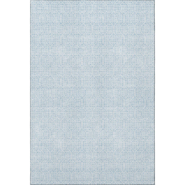 HomeRoots 9' X 12' Sky Blue and Ivory Geometric Area Rug - Washable, UV Protected, Stylish for High-Traffic Spaces 673662