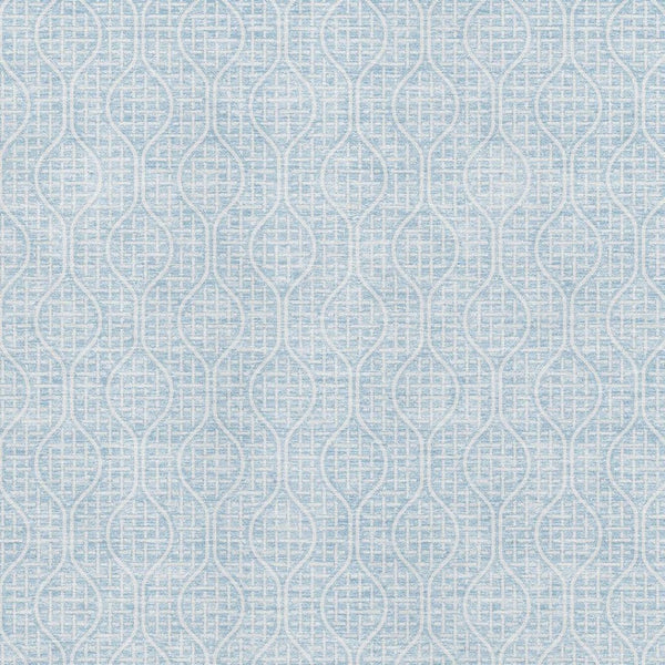 HomeRoots 10' X 14' Sky Blue & Ivory Geometric Area Rug – Washable, UV-Protected, Durable for Everyday Living 673663