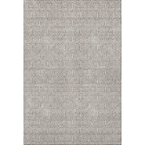 HomeRoots 5' X 8' Stylish Taupe and Ivory Geometric Washable Area Rug with UV Protection for Family Homes 673665