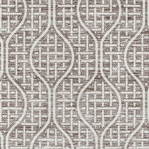 HomeRoots 8' X 10' Taupe and Ivory Geometric Area Rug - Durable, Washable & UV Protected for Modern Spaces 673667