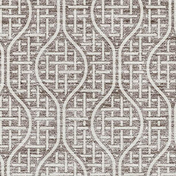 HomeRoots 8' X 10' Taupe and Ivory Geometric Area Rug - Durable, Washable & UV Protected for Modern Spaces 673667