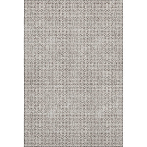 HomeRoots 10' X 14' Taupe & Ivory Geometric Area Rug – Stylish, Washable, UV-Protected for Family Spaces 673669