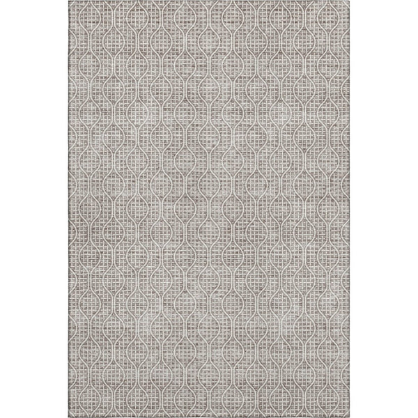 HomeRoots 10' X 14' Taupe & Ivory Geometric Area Rug – Stylish, Washable, UV-Protected for Family Spaces 673669