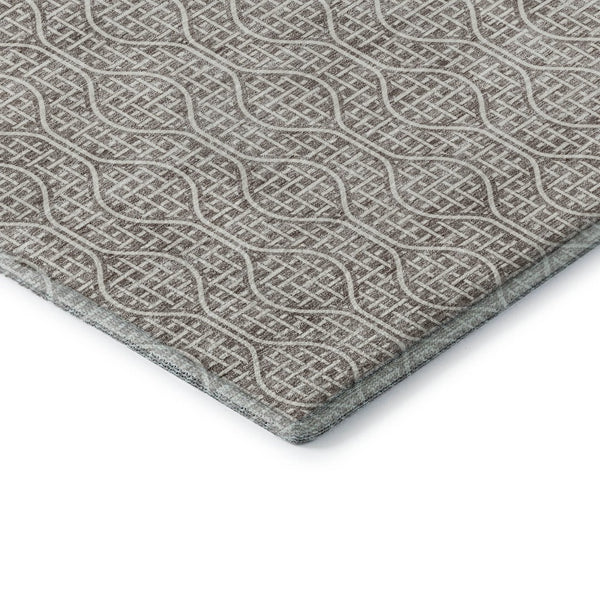 HomeRoots 10' X 14' Taupe & Ivory Geometric Area Rug – Stylish, Washable, UV-Protected for Family Spaces 673669