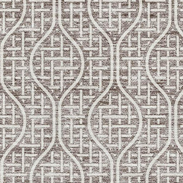 HomeRoots 10' X 14' Taupe & Ivory Geometric Area Rug – Stylish, Washable, UV-Protected for Family Spaces 673669