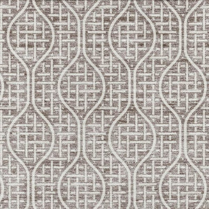 HomeRoots 10' X 14' Taupe & Ivory Geometric Area Rug – Stylish, Washable, UV-Protected for Family Spaces 673669