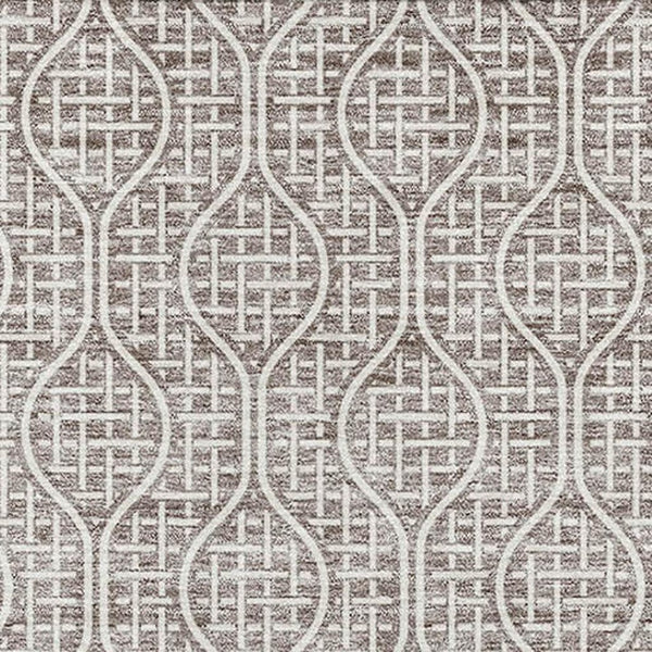 HomeRoots 10' X 14' Taupe & Ivory Geometric Area Rug – Stylish, Washable, UV-Protected for Family Spaces 673669