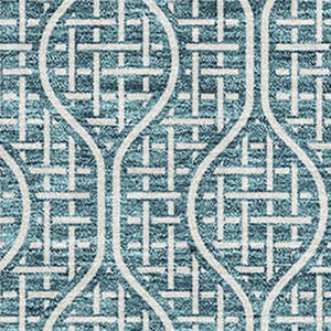 HomeRoots 10' X 14' Teal And Ivory Geometric Area Rug - Washable, UV Protected & Stain Resistant for Style! 673675