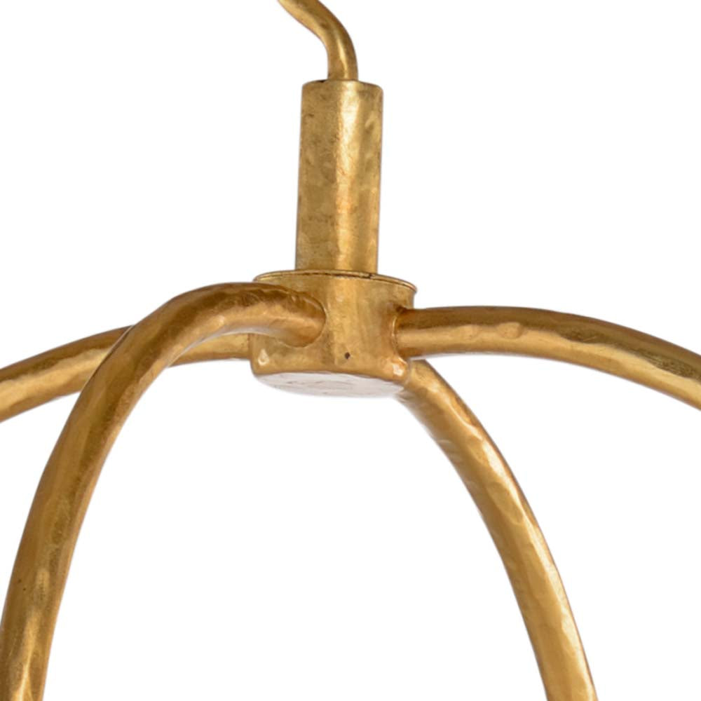 Wildwood Diego Hammered Gold Leaf Lantern Chandelier — 37.5" H Open-Frame, 4 Candle Lights For Entryways 67368