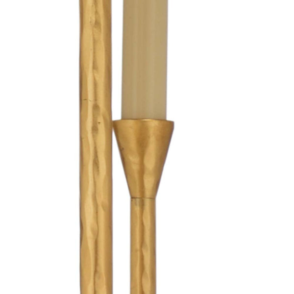 Wildwood Diego Hammered Gold Leaf Lantern Chandelier — 37.5" H Open-Frame, 4 Candle Lights For Entryways 67368