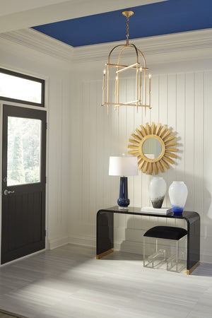 Wildwood Diego Hammered Gold Leaf Lantern Chandelier — 37.5" H Open-Frame, 4 Candle Lights For Entryways 67368