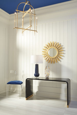 Wildwood Diego Hammered Gold Leaf Lantern Chandelier — 37.5" H Open-Frame, 4 Candle Lights For Entryways 67368