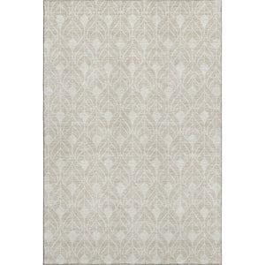 HomeRoots 8' X 10' Beige & Ivory Geometric Washable Area Rug - UV Protected, Durable & Stylish for Busy Homes 673685