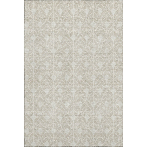 HomeRoots 8' X 10' Beige & Ivory Geometric Washable Area Rug - UV Protected, Durable & Stylish for Busy Homes 673685
