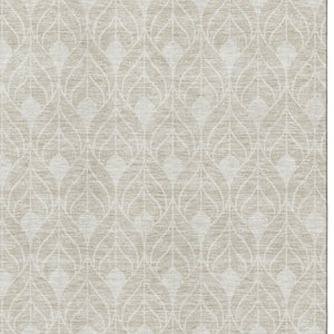 HomeRoots 8' X 10' Beige & Ivory Geometric Washable Area Rug - UV Protected, Durable & Stylish for Busy Homes 673685