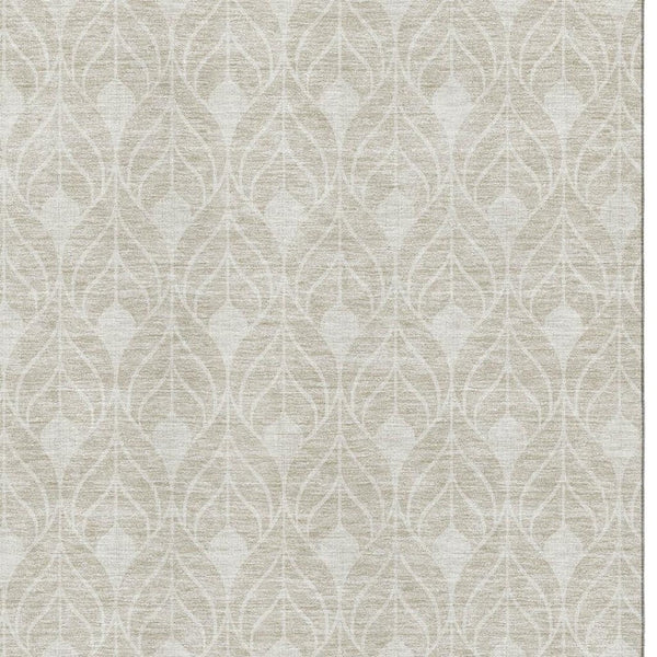 HomeRoots 8' X 10' Beige & Ivory Geometric Washable Area Rug - UV Protected, Durable & Stylish for Busy Homes 673685