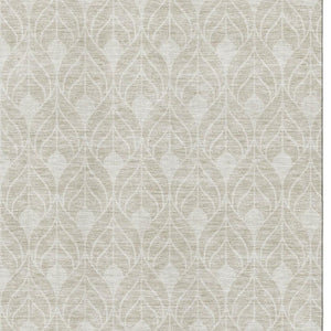 HomeRoots 9' X 12' Beige and Ivory Geometric Area Rug - Washable, UV Protected, Perfect for Families & Pets! 673686