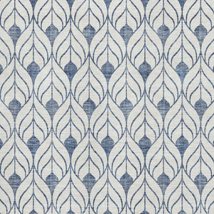 HomeRoots 5' X 8' Blue and Ivory Geometric Area Rug - Washable, UV Protected, Perfect for High Traffic Areas! 673689