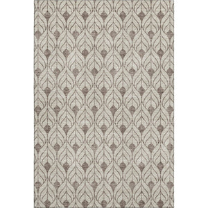 HomeRoots 9' X 12' Stylish Brown and Beige Geometric Area Rug – Washable, Stain-Resistant, UV Protected! 673698