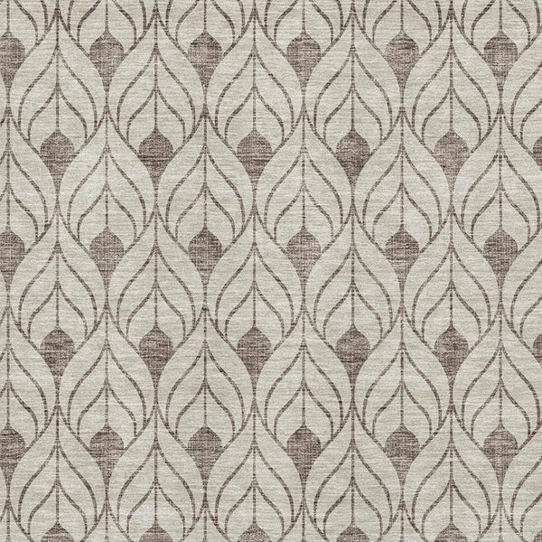 HomeRoots 10' Brown and Beige Geometric Washable Area Rug with UV Protection - Durable, Stylish, Stain Resistant! 673699