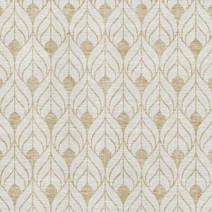HomeRoots 9' X 12' Gold And Ivory Geometric Area Rug – Durable, Washable, UV-Protected for Busy Homes 673710