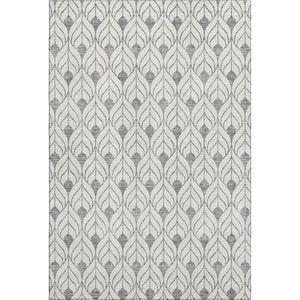 HomeRoots 8' X 10' Gray And Ivory Geometric Area Rug - Washable, UV Protected, Stylish, Durable for Any Room 673715