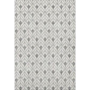 HomeRoots 8' X 10' Gray And Ivory Geometric Area Rug - Washable, UV Protected, Stylish, Durable for Any Room 673715