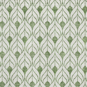 HomeRoots 5' X 8' Green And Ivory Geometric Area Rug - Washable, UV Protection, Stylish & Durable for Any Room 673719
