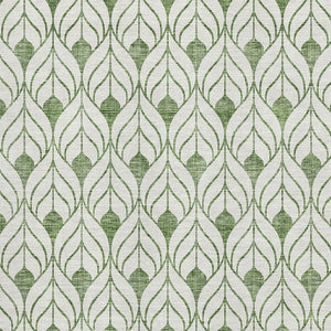 HomeRoots 8' X 10' Stylish Green and Ivory Geometric Area Rug – Washable, UV Protected, Ideal for Busy Homes! 673721