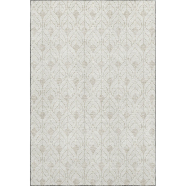 HomeRoots 9' X 12' Ivory and Gray Geometric Area Rug - Stylish, Washable, UV-Protected for Busy Homes! 673728