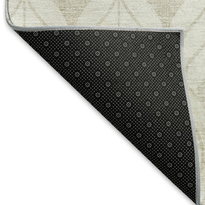 HomeRoots 9' X 12' Ivory and Gray Geometric Area Rug - Stylish, Washable, UV-Protected for Busy Homes! 673728