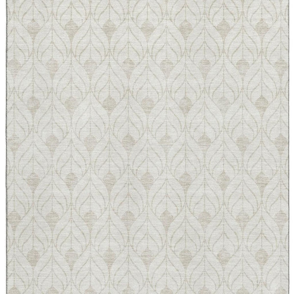 HomeRoots 9' X 12' Ivory and Gray Geometric Area Rug - Stylish, Washable, UV-Protected for Busy Homes! 673728