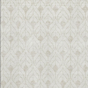 HomeRoots 10' X 14' Ivory And Gray Geometric Area Rug - Durable, Washable, UV-Protected for Modern Living Spaces 673729