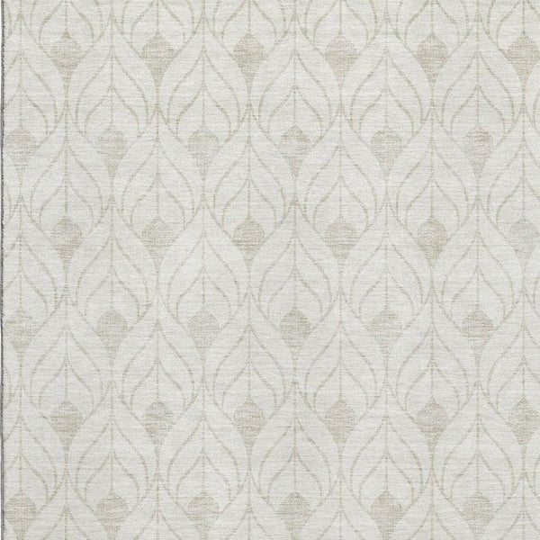 HomeRoots 10' X 14' Ivory And Gray Geometric Area Rug - Durable, Washable, UV-Protected for Modern Living Spaces 673729